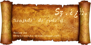Szajkó Árpád névjegykártya