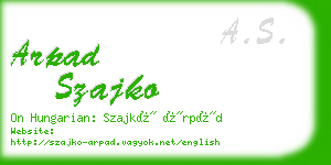 arpad szajko business card