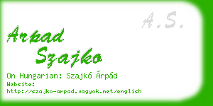 arpad szajko business card